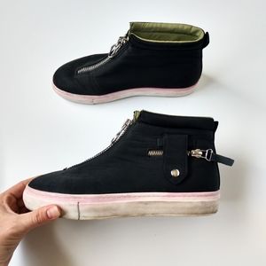 Zara Women High Top Zipper Sneakers Slip On 37